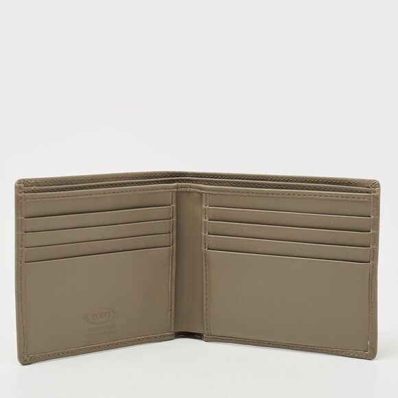 Tod's Olive Green Leather Bifold Wallet - Picture 2 of 4